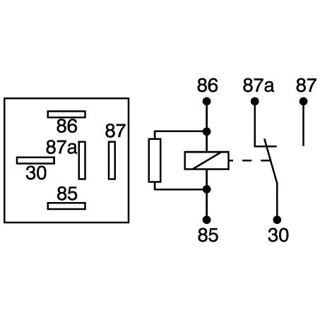 OEX 12V Mini Change Over Relay 30/40A Resistor Protected Relay ACX1941RBL Schematic
