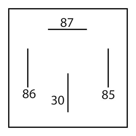 OEX 12V Mini Relay Normally Open 40A Resistor Protected ACX1939RBL Schematic